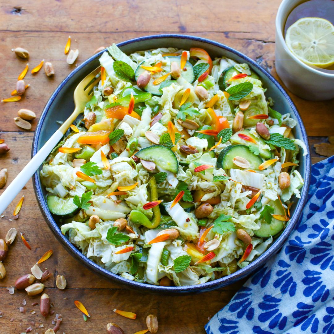 Peanut Chinese Cabbage Salad - Sharon Palmer, The Plant Powered Dietitian