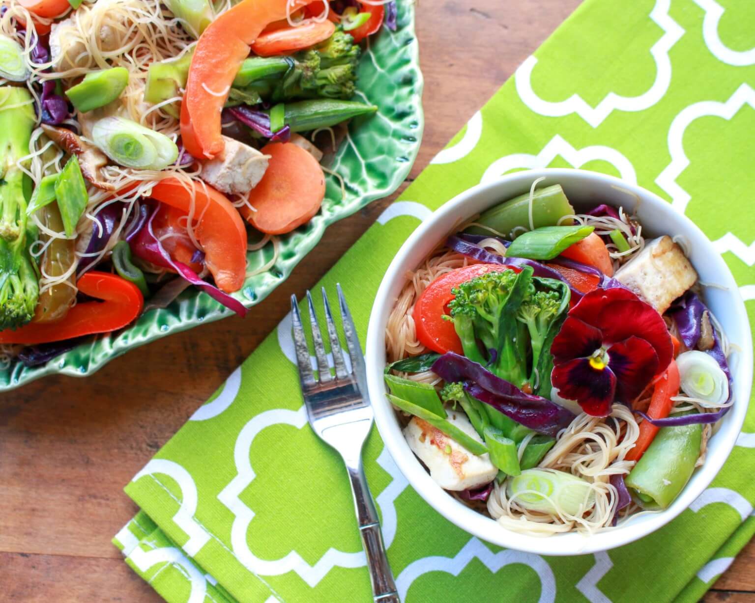 Vegetable Pancit with Tofu - Sharon Palmer, The Plant Powered Dietitian