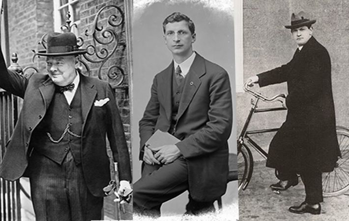 Winston Churchill, Eamon de Valera and Michael Collins.
