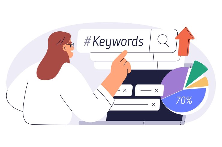 Person performing keyword research