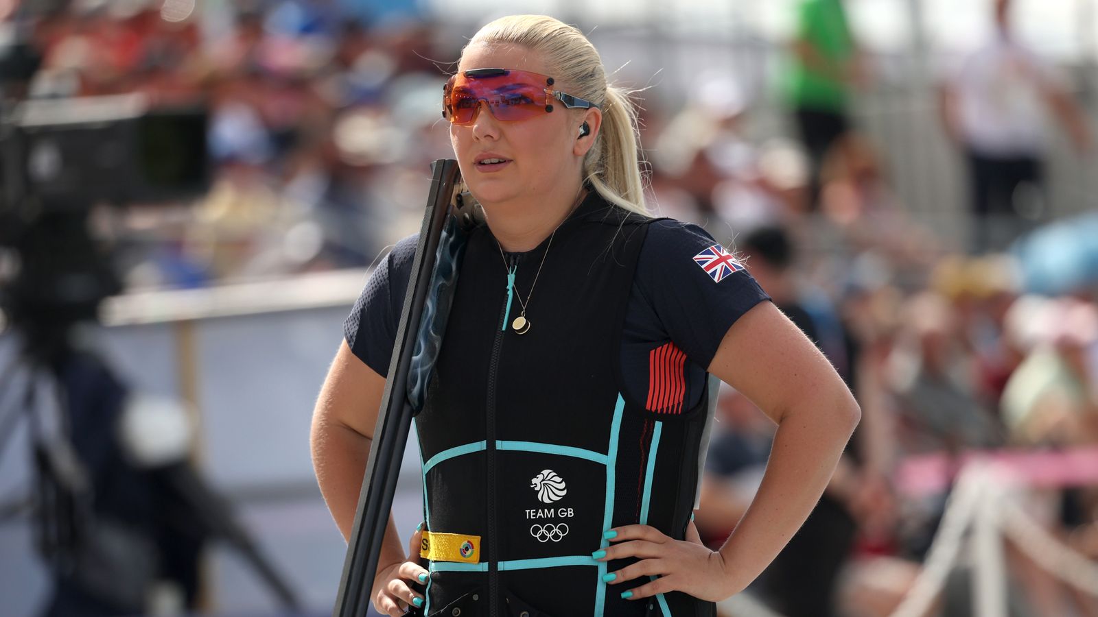 Great Britain's Amber Rutter during the Skeet Women's Final at the Chateauroux Shooting Centre on the ninth day of the 2024 Paris Olympic Games in France. Picture date: Sunday August 4, 2024.