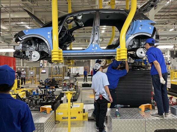 A glimpse inside BYD’s first EV factory outside China. The plant, opened in Rayong, Thailand, in July 2024, will eventually produce 150,000 vehicles annually. (photo: Laurent Malespine).
