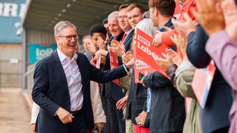 Keir Starmer campaigning for Labour at the 2024 general election.