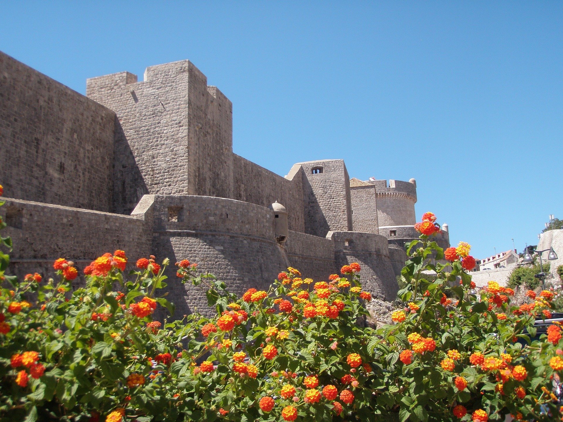 City walls of Dubrovnik in Croatia.