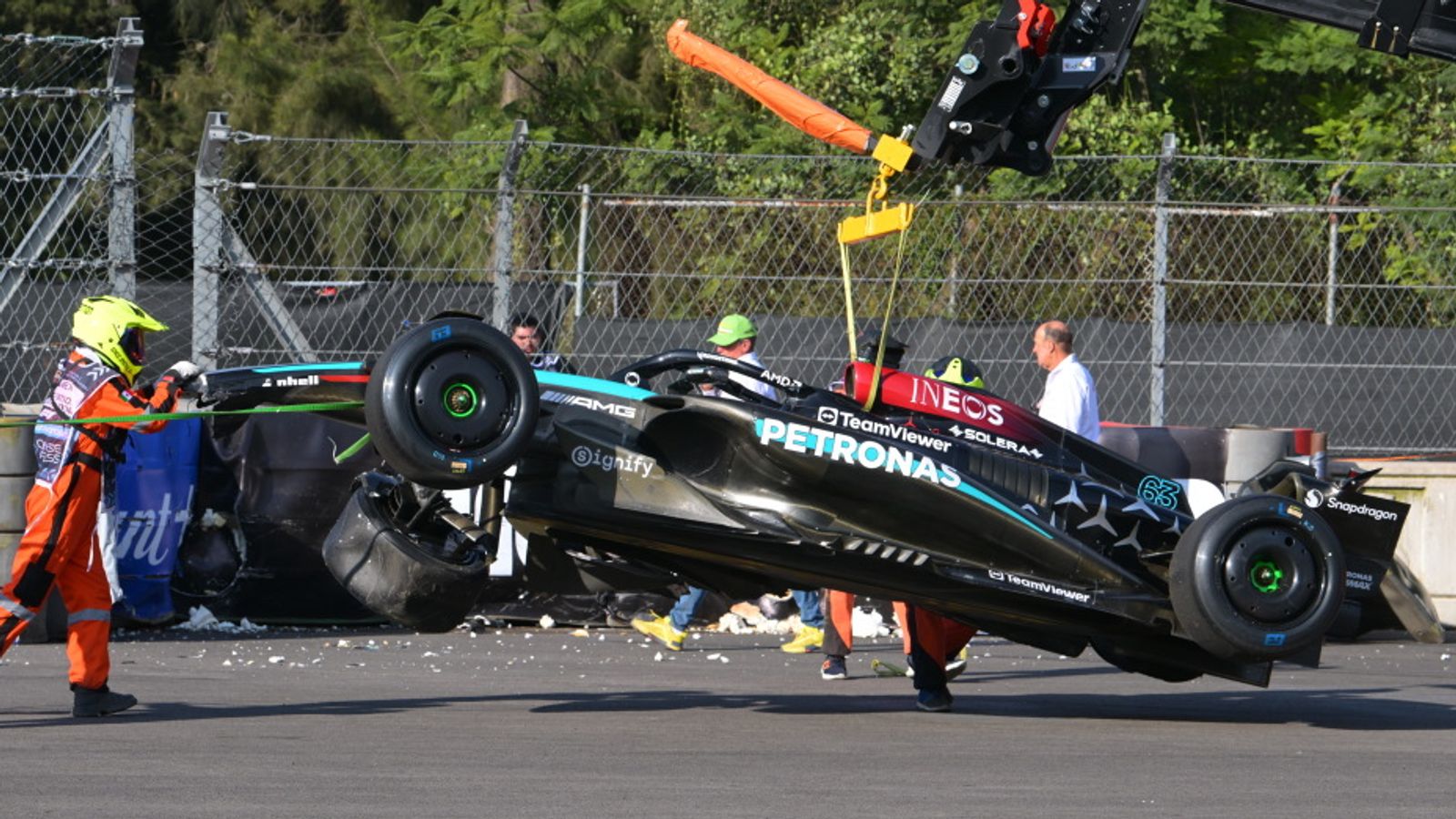 Mexico City GP: Max Verstappen engine woes continue as George Russell suffers heavy crash in Practice Two