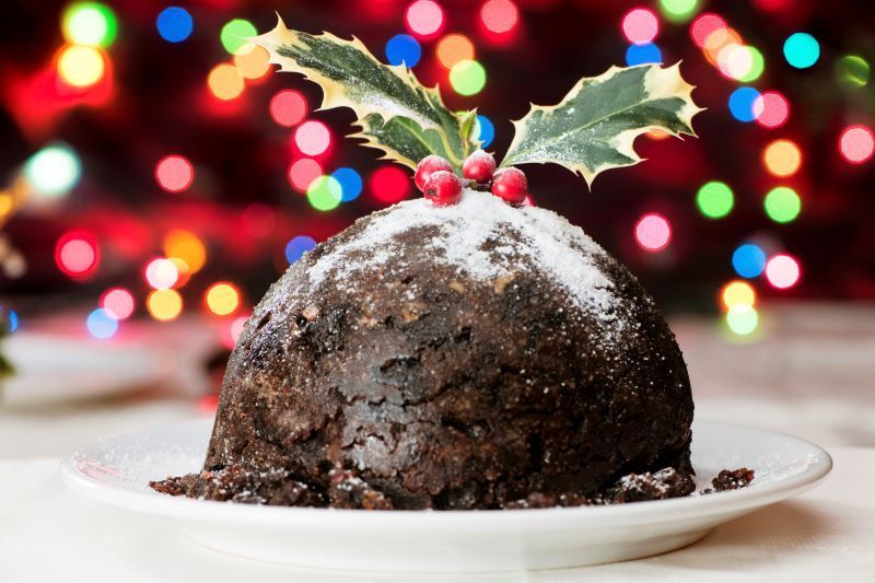 Traditional Irish Christmas plum pudding is a special holiday treat.