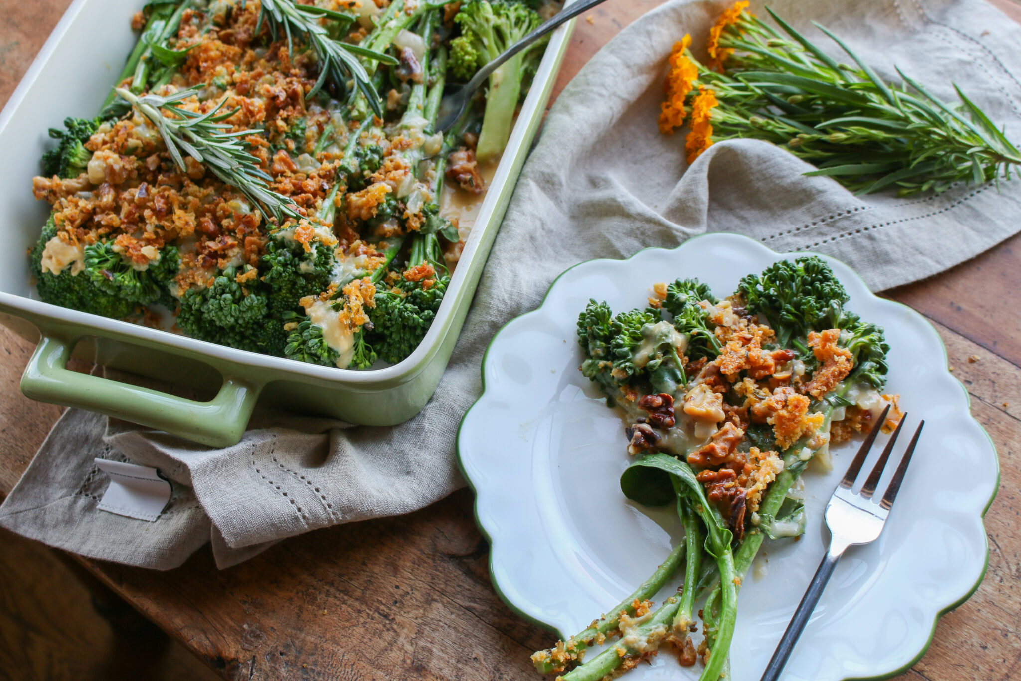 Vegan Au Gratin Broccoli Casserole - Sharon Palmer, The Plant Powered Dietitian