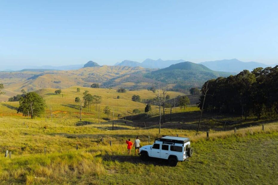 car and people on Scenic Rim Countryside views