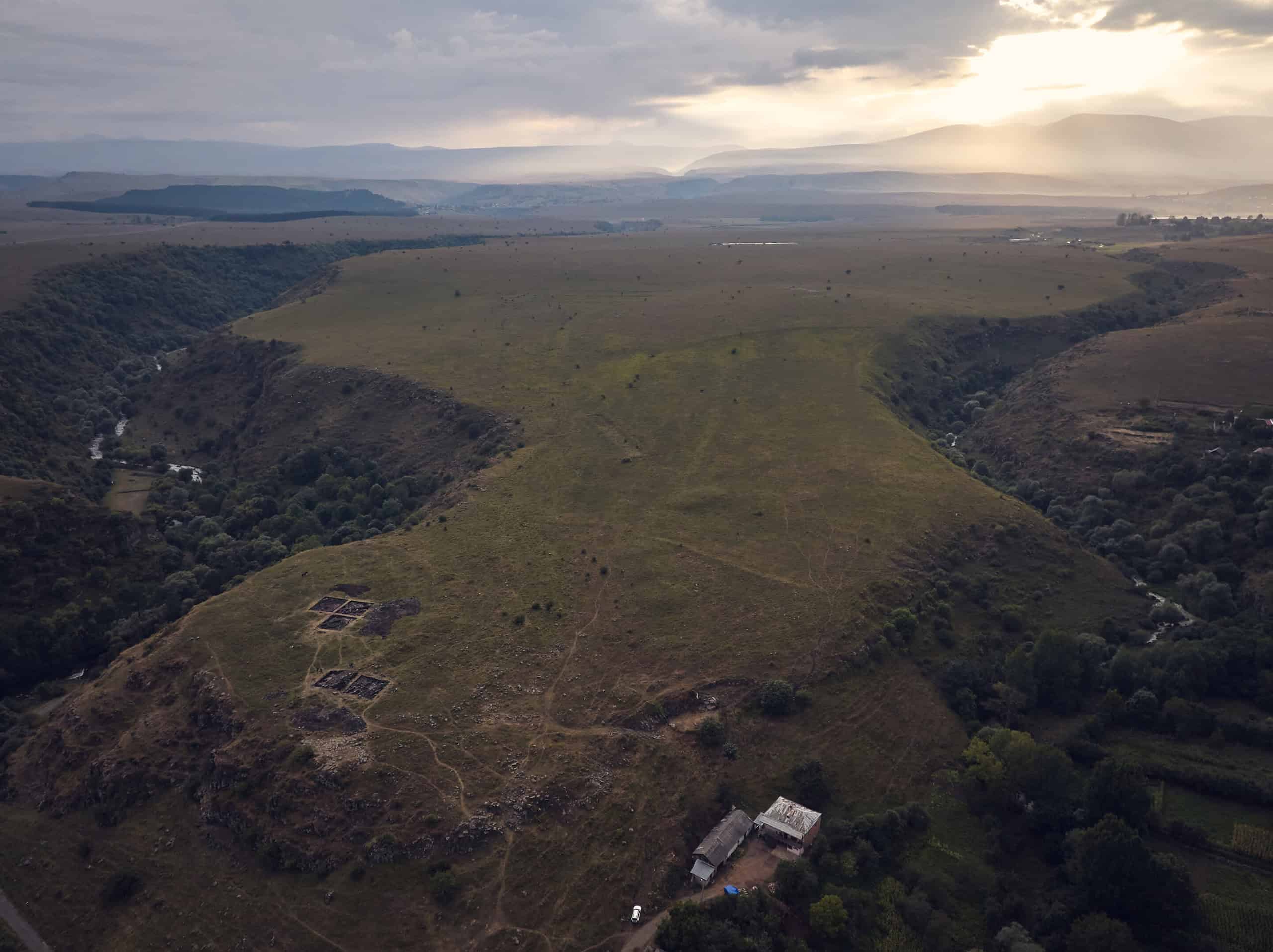 aerial photo of the citadel surrounded by gorges