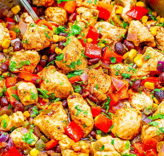 15-Minute Southwestern Chicken and Black Bean Skillet.