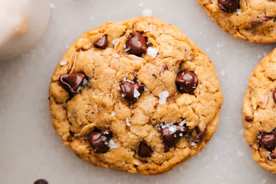 Enjoy these Brown Butter Oatmeal Chocolate Chip Cookies fresh out of the oven!