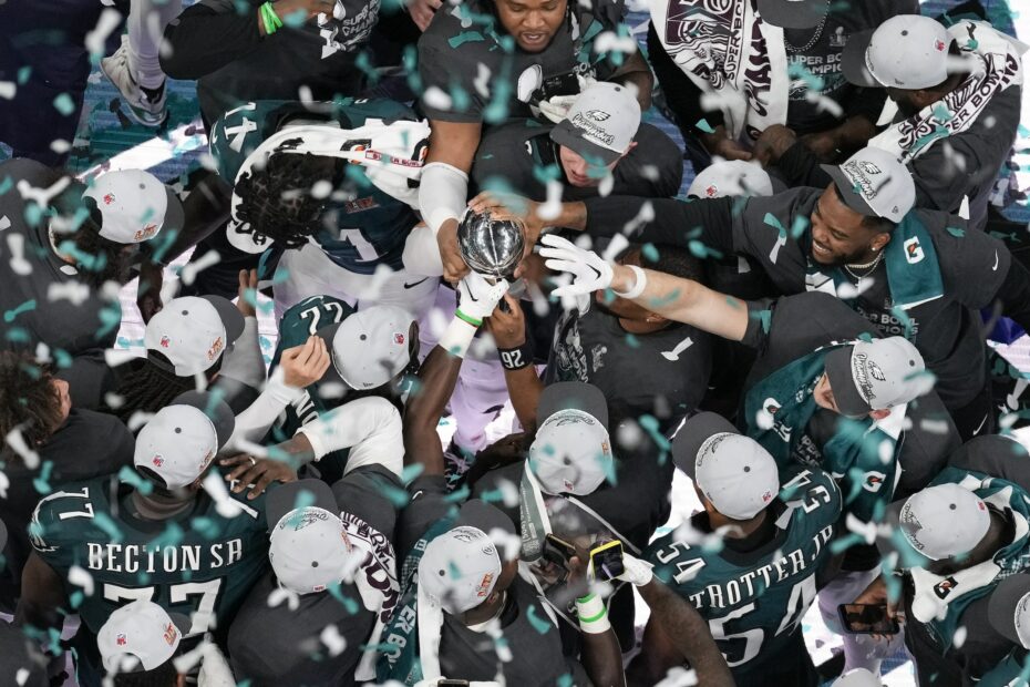Philadelphia Eagles celebrate NFL Super Bowl 59 win beating Kansas City Chiefs