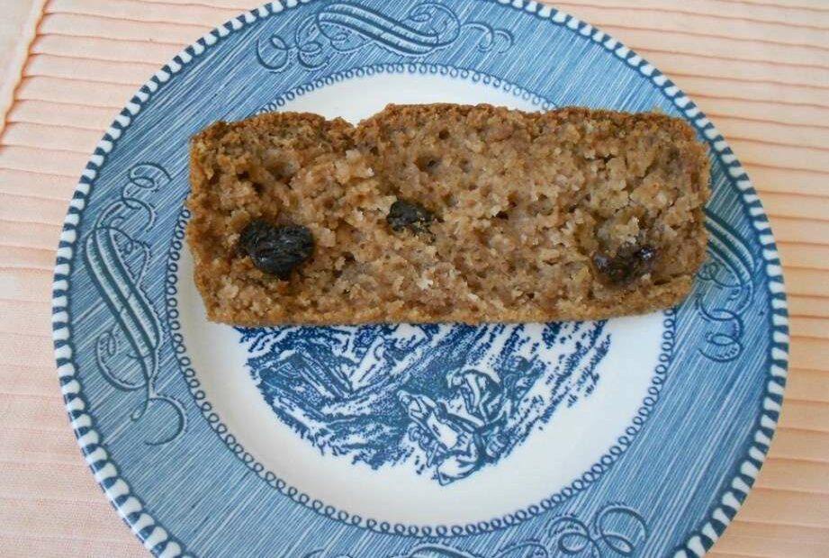 Slice of spiced applesauce bread