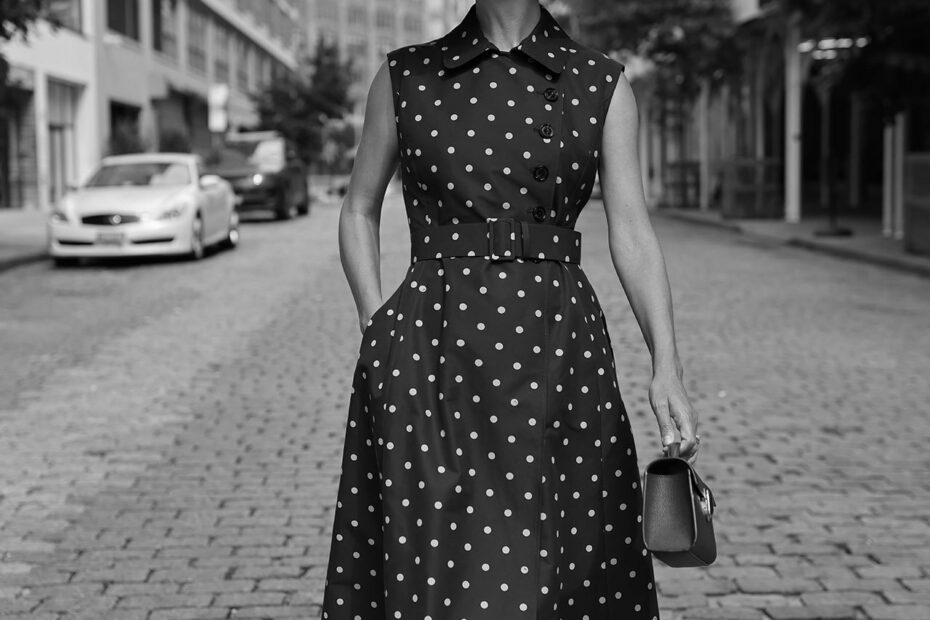 classic style, timeless outfit, old school fashion, carolina herrera polka dot