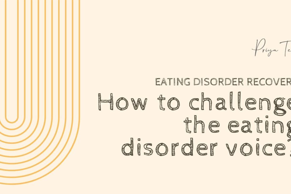 How to challenge the eating disorder voice on peach background