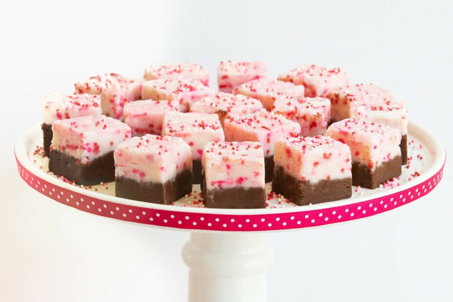 Pretty in Pink Double Decker Fudge