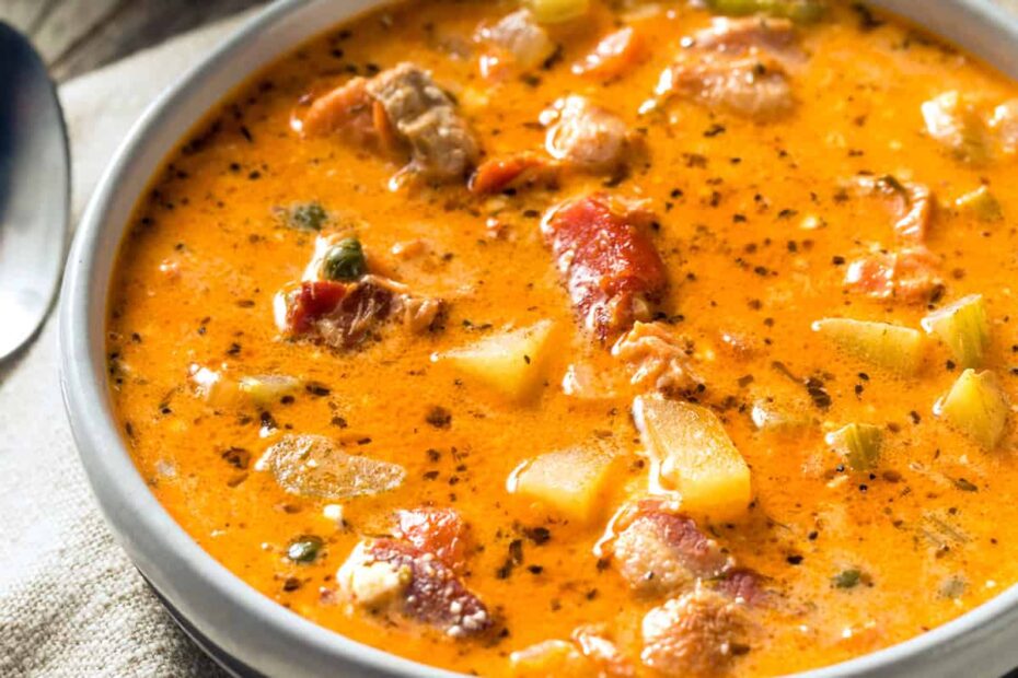 smoked salmon chowder recipe seattle fish stew potatoes celery carrots easy creamy