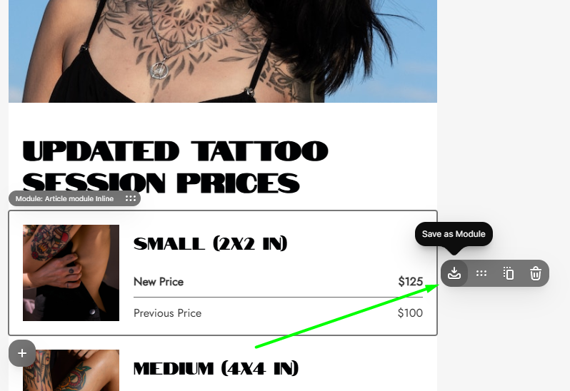 Saving element as a module