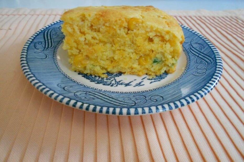 Another piece of mexican cornbread on plate