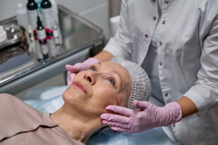 Woman being treated for thinning skin during menopause
