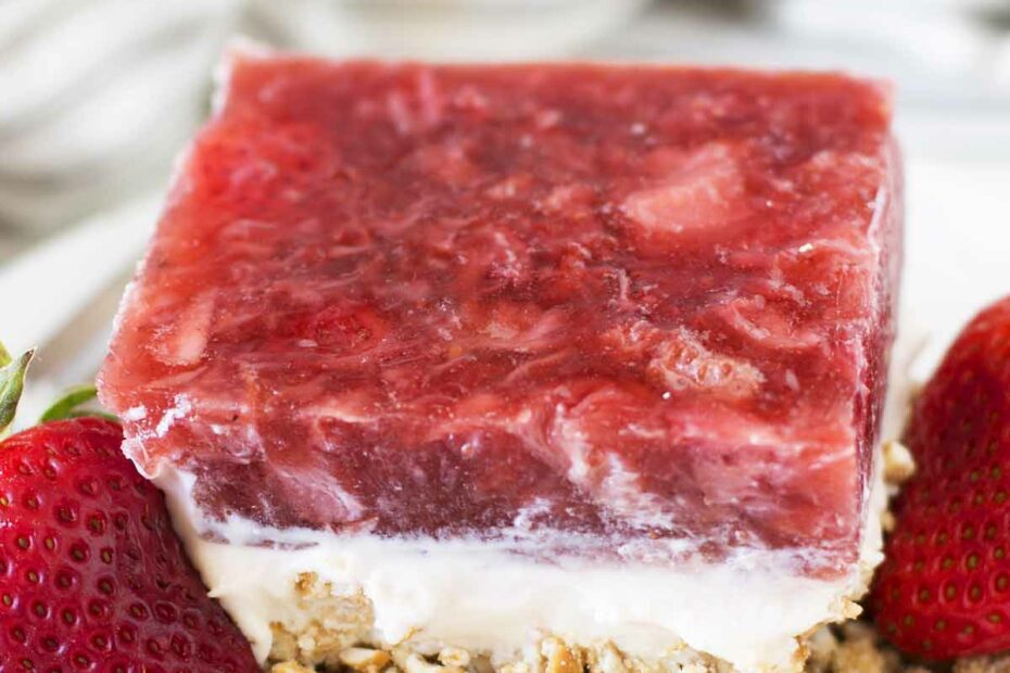 No Jello Strawberry Pretzel Salad | Naturally Sweetened