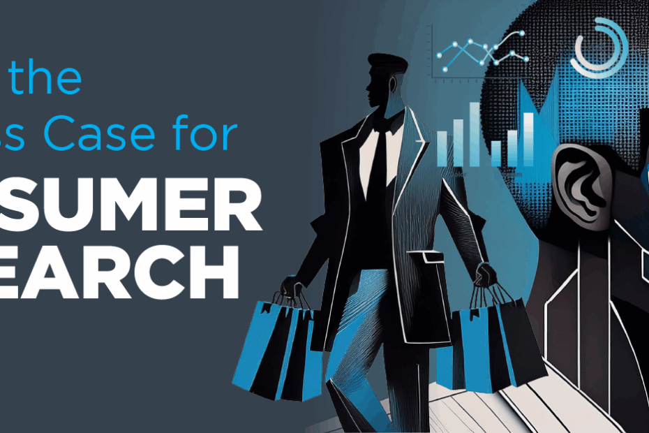 Man in suit carrying shopping bags next to analytics and a close-up of his head