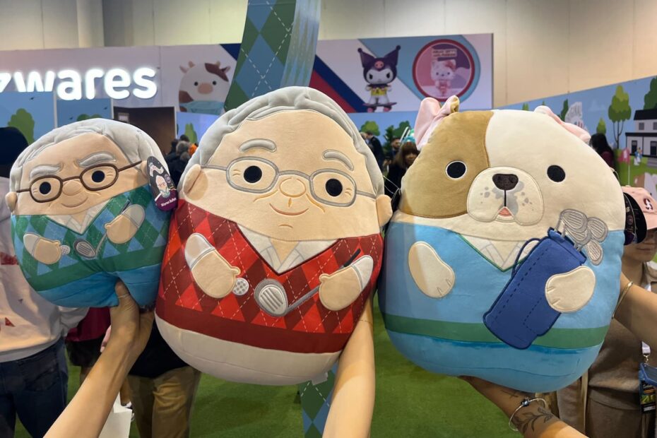 Berkshire meeting 'bazaar' features Buffett Squishmallows, 60th anniversary book and giant claw machine