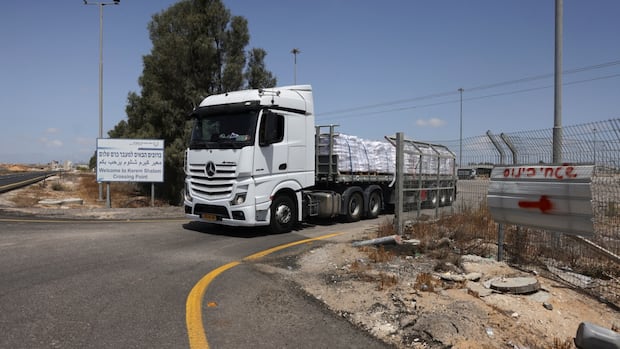Israel to 'control all parts' of Gaza, Netanyahu says, as aid trucks wait to enter territory | CBC News