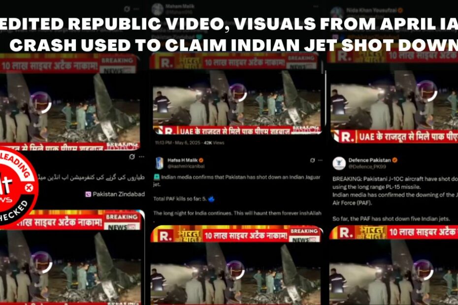 Operation Sindoor: Edited Republic video, old visuals of IAF jet crash used to claim Pak army shot down Indian plane - Alt News