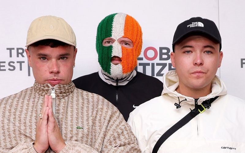 June 9, 2024: Móglaí Bap, Dj Provaí, and Mo Chara of Kneecap attend the "Kneecap" Premiere during the 2024 Tribeca Festival at Village East Cinema in New York City.