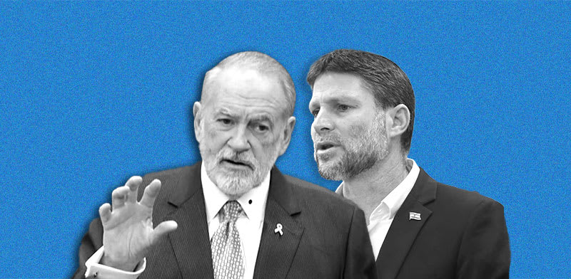 US Ambassador to Israel Mike Huckabee and Minister of Finance Bezalel Smotrich credit: Shlomi Yosef and GPO/Yossi Zamir