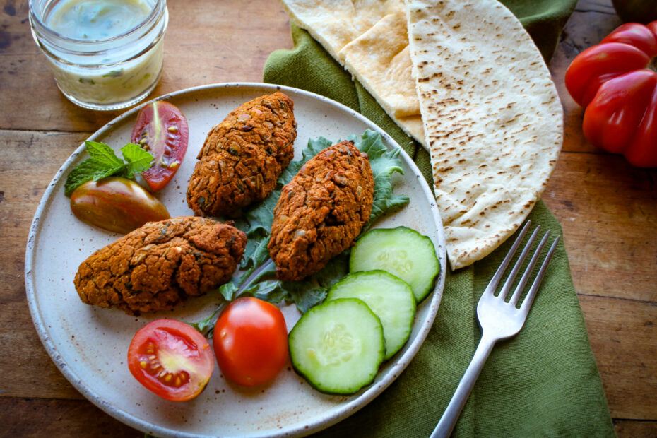 Vegan Lentil Kofta with Tzatziki - Sharon Palmer, The Plant Powered Dietitian