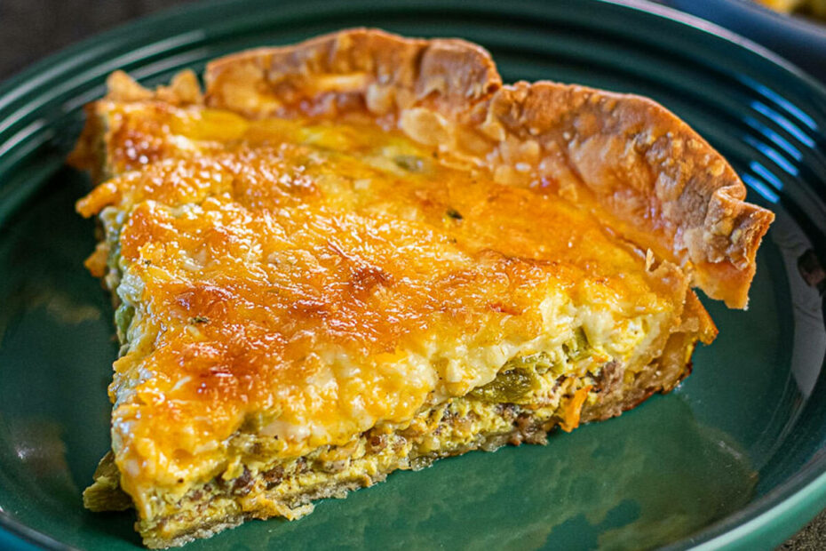 Piece of Quiche on a plate