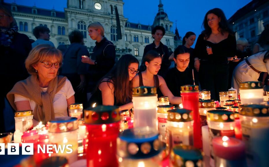 Austrians hold minute of silence and vigil for 10 victims of school shooting