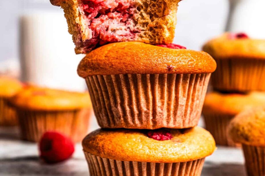 Three muffins stacked.