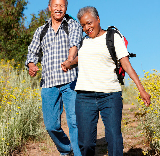 Healthy couple on a walk