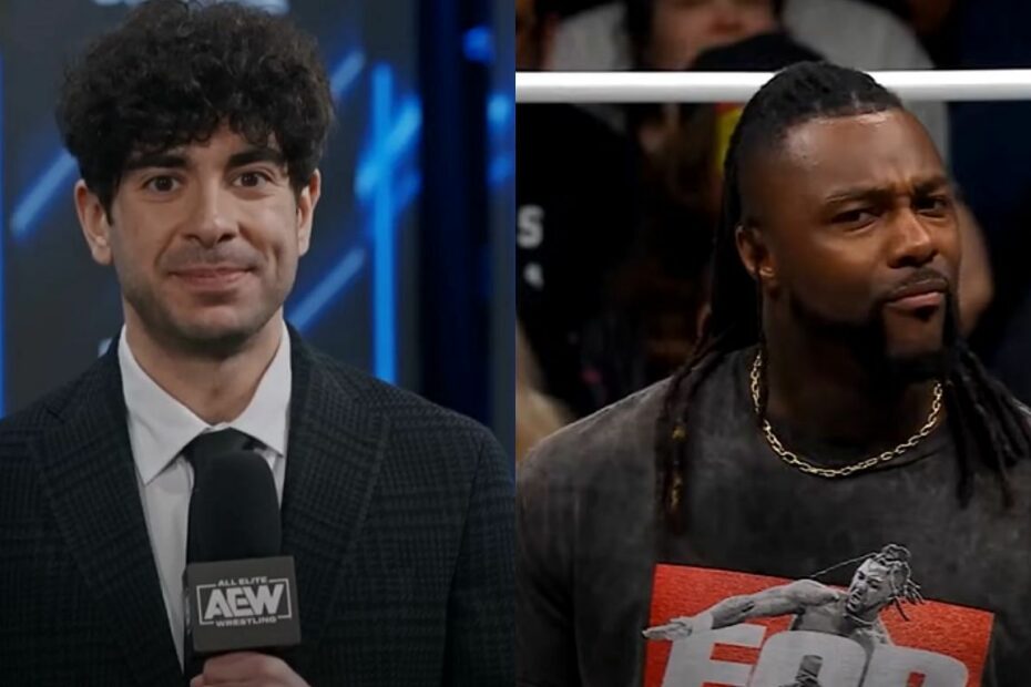 Tony Khan (left) and Swerve Strickland (right) [ Images from AEW