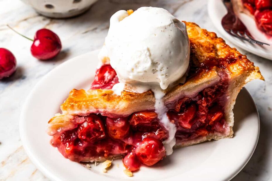 Homemade Cherry Pie Recipe - Flaky Crust With Thick Filling!