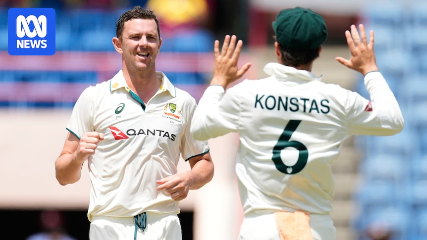 Live: Cummins strikes on stroke of lunch as West Indies crumble on day four