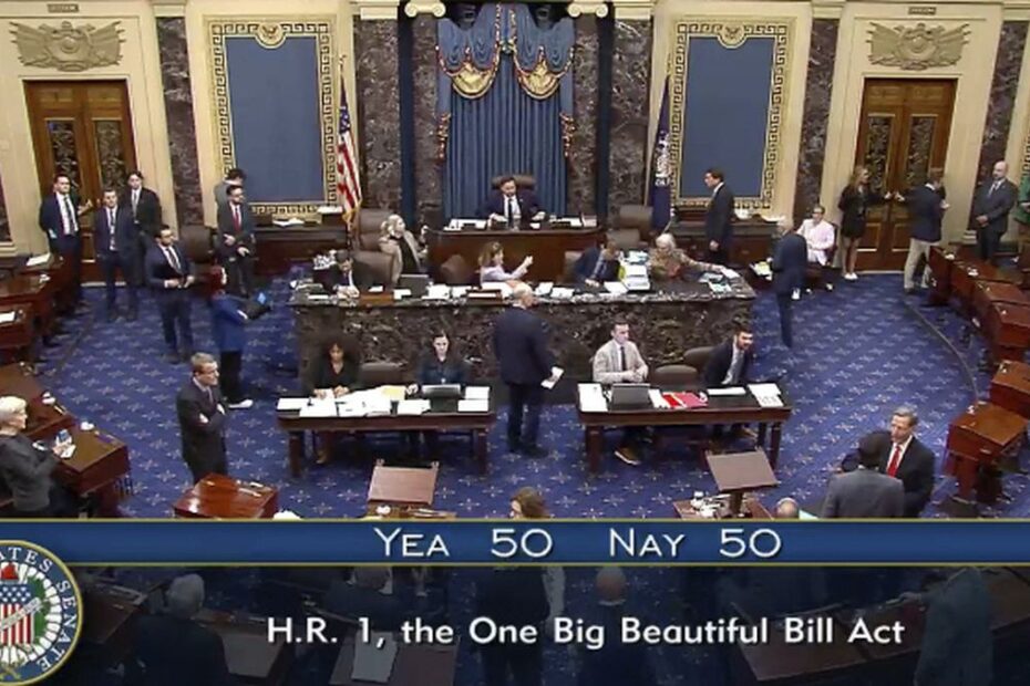 Senate passes Trump’s big tax breaks, spending cuts bill as Vance breaks 50-50 tie