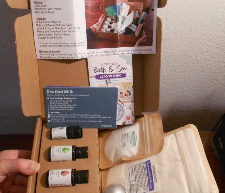 Simply earth july 2025 essential oil recipe bath box