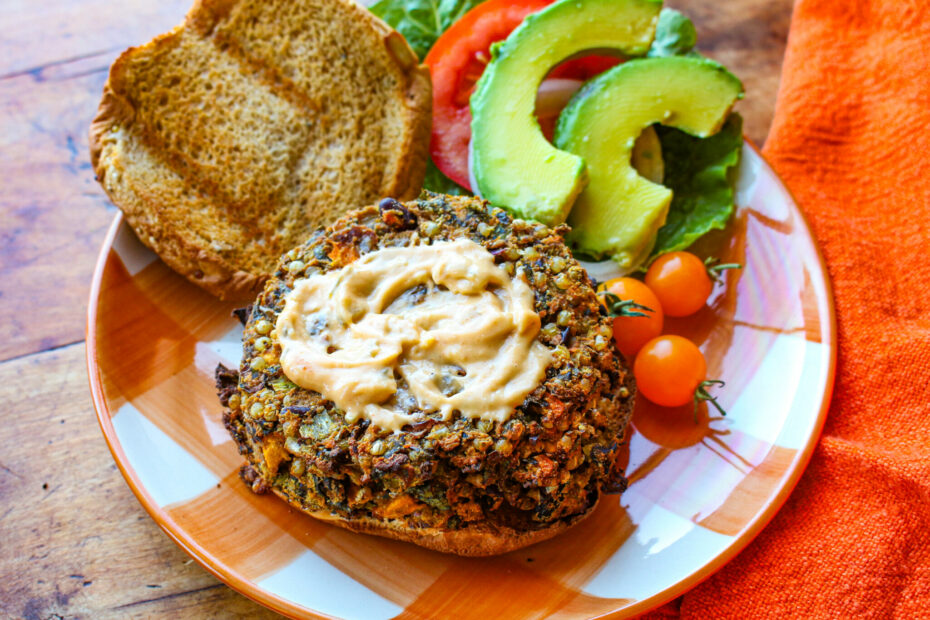 Spicy Sweet Potato Sorghum Veggie Burgers - Sharon Palmer, The Plant Powered Dietitian