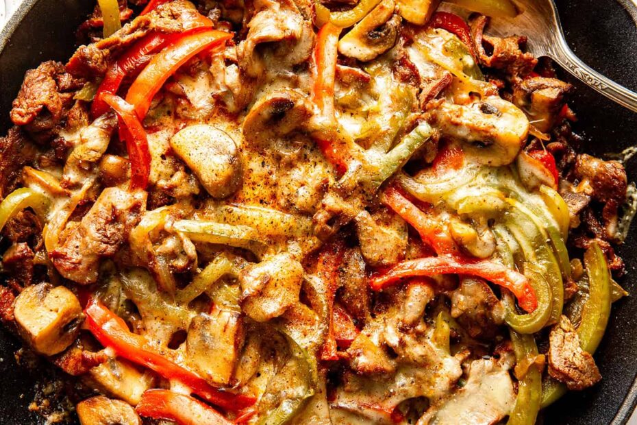 Zesty Philly Cheesesteak Skillet from Gimme Some Oven