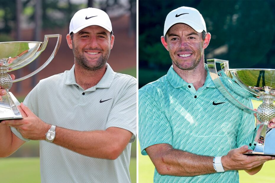 Scottie Scheffler and Rory McIlroy (David J. Griffin/Icon Sportswire via AP Images, AP Photo/Steve Helber)