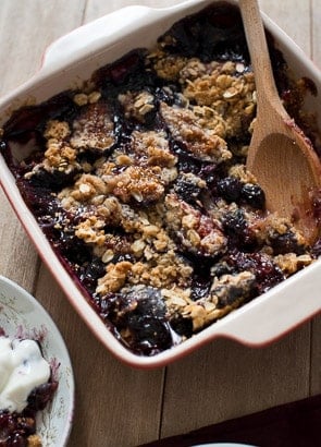 Fig Blueberry Crisp Recipe w/ Goat Cheese Whipped Cream