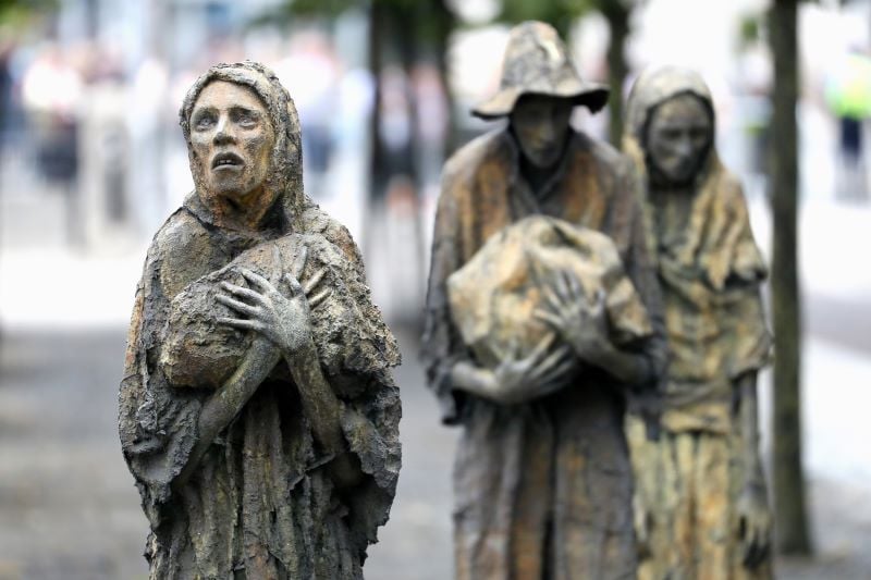 The Great Hunger memorial on the quays of the Liffey, in Dublin.