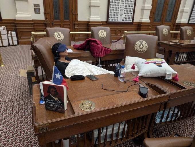 Just Texas Governor Holding Black Lady Texas Rep Hostage In Capitol, IS THAT FINE?