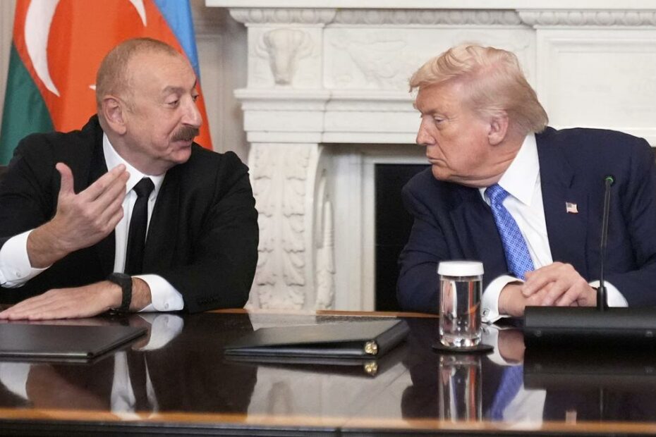 Leaders of Armenia and Azerbaijan shake hands as they join Trump, sign agreement at peace summit