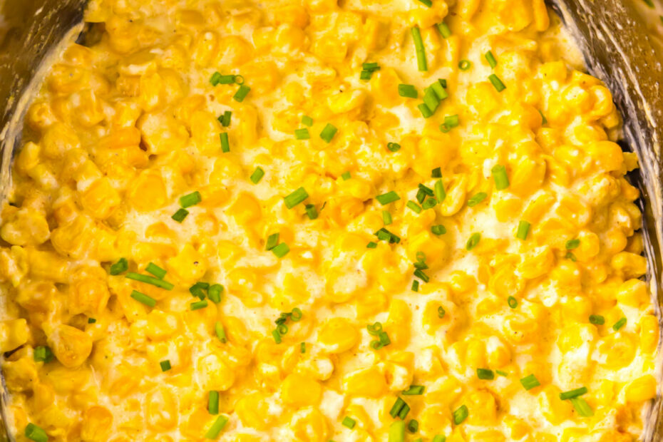Creamed corn in slow cooker insert.