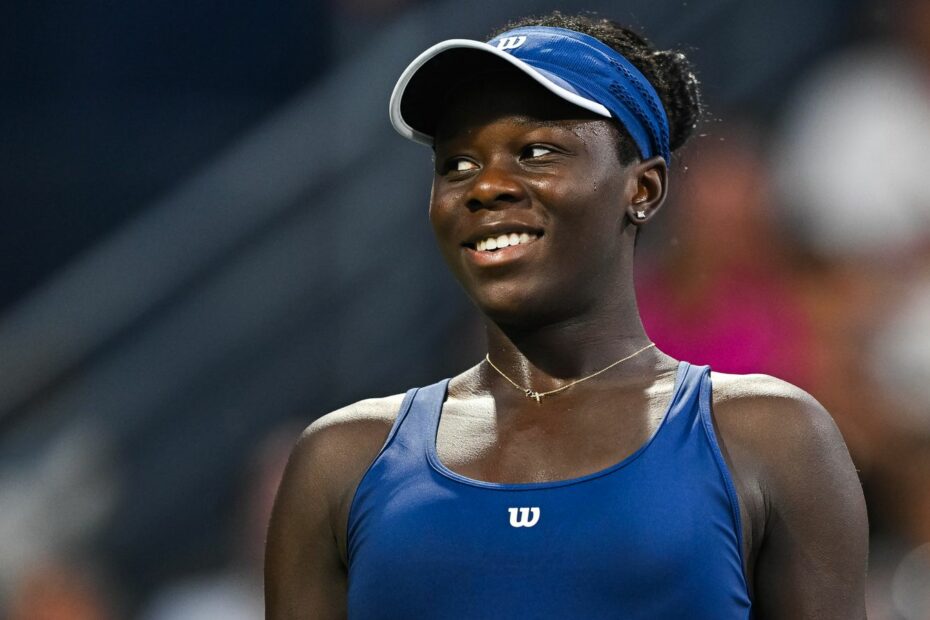 Look on Victoria Mboko (CAN) during the singles final match at WTA National Bank Open on August 07, 2025 at IGA Stadium in Montreal, QC (Pho